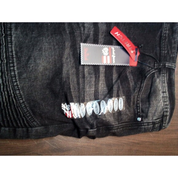 Men's phat Farm Dark Distressed Black Shorts Size 46 New With Tags - Picture 10 of 13